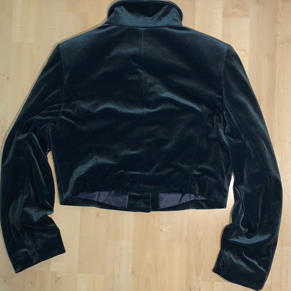 Iridescent Shimmer Velour Crop Blazer - Picture 2 of 5